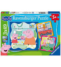 Ravensburger Puslespil - 3x49 Brikker - Peppa Pig Family First