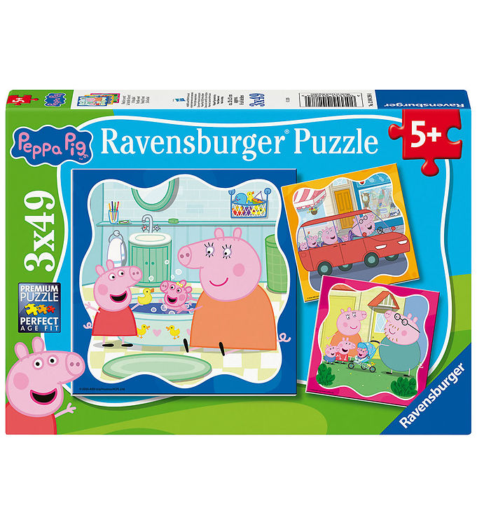 Ravensburger Puslespil - 3x49 Brikker - Peppa Pig Family First