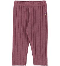 Joha Leggings - Uld/Silke - Rib - Lyng