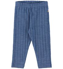 Joha Leggings - Uld/Silke - Rib - Blå