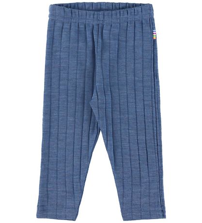Joha Leggings - Uld/Silke - Rib - Blå