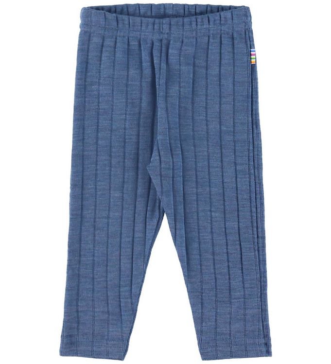 Joha Leggings - Uld/Silke - Rib - Blå