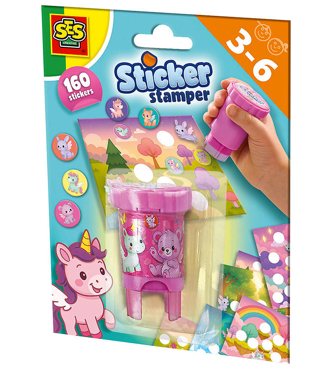 SES Creative - Stempel med klistermærker - Fantasidyr