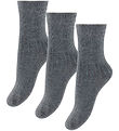 Minipop Strømper - Rib - Bambus - Noos - 3-pak - Gray Mel