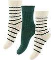 Minipop Strømper - Rib - Bambus - Noos - 3-pak - Emerald Green