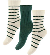 Minipop Strømper - Rib - Bambus - Noos - 3-pak - Emerald Green