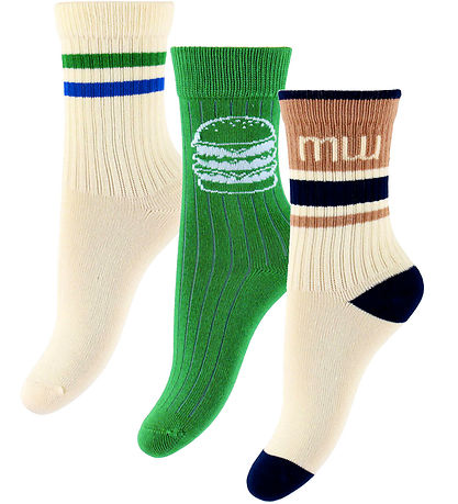 Minipop Strømper - Rib - Bambus - 3-pak - Fern Green