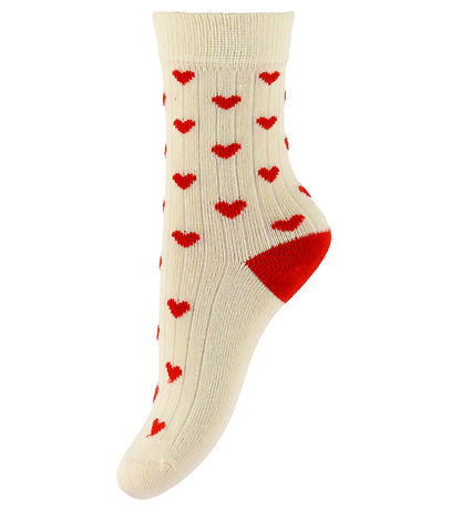 Minipop Strømper - Rib - Bambus - Bright Red