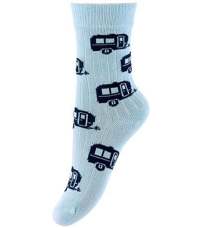 Minipop Strømper - Rib - Bambus - Clear Sky