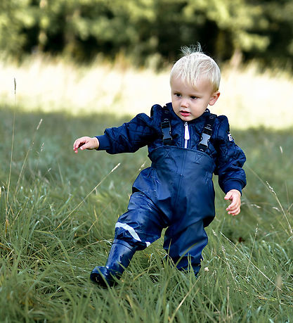 Mikk-Line Regnbukser m. Seler - PU - Blue Nights