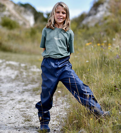 Mikk-Line Regnbukser m. Seler - PU - Blue Nights