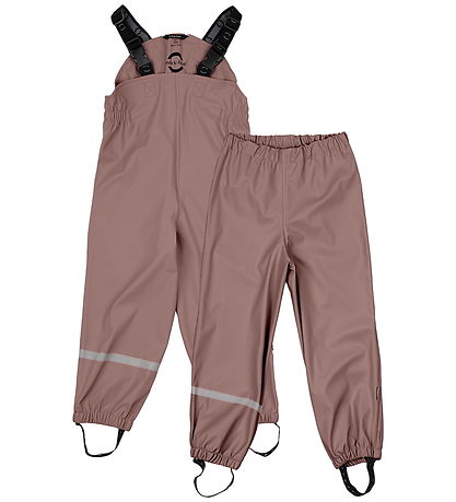 Mikk-Line Regnbukser m. Seler - PU - Burlwood