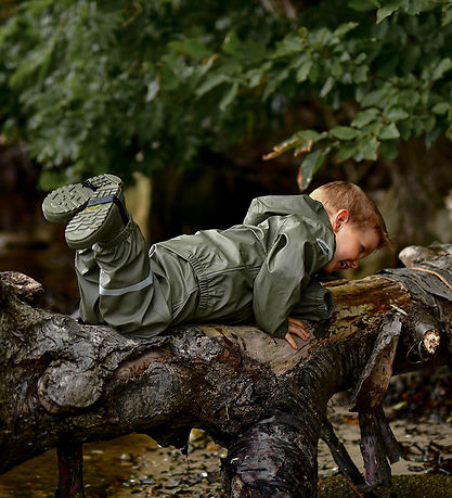 Mikk-Line Regnbukser m. Seler - PU - Dusty Olive