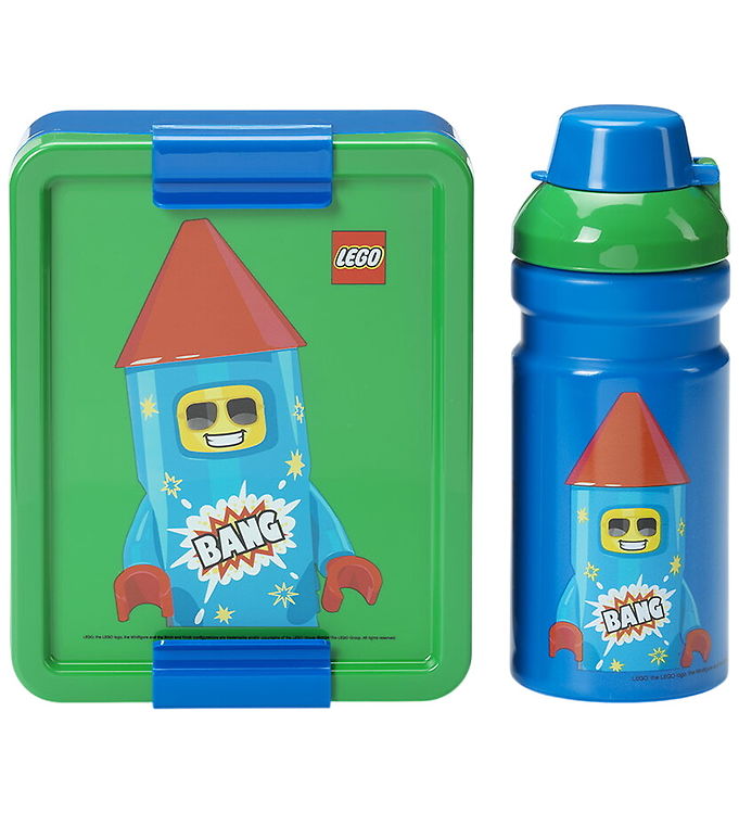 LEGO ® Storage Madkasse/Drikkedunk - Firework Guy - Blå