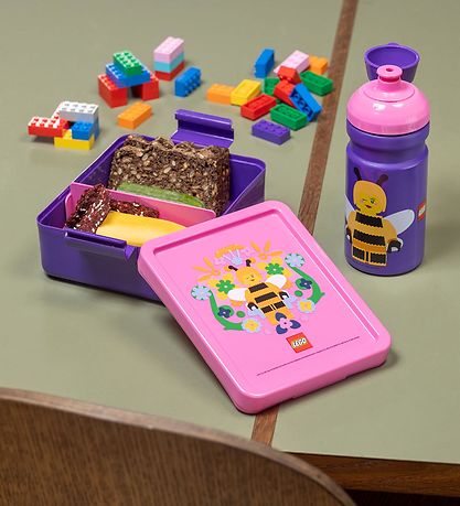 LEGO® Storage Madkasse/Drikkedunk - Bee - Medium Lilac