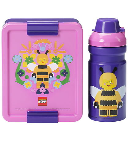 LEGO® Storage Madkasse/Drikkedunk - Bee - Medium Lilac