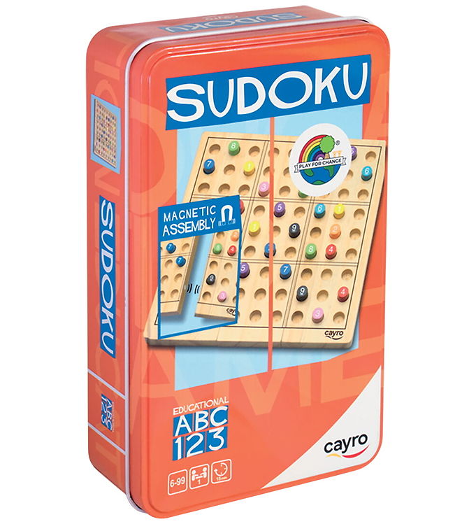 Cayro Sudoku træspil - 18 × 18 × 1,2 cm - 81 dele