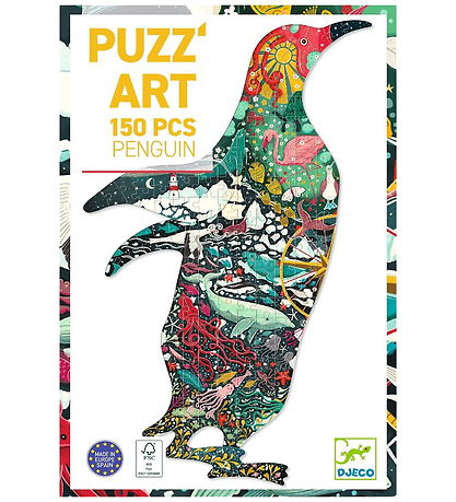 Djeco Puslespil - 150 Brikker - Puzz'art Pingvin