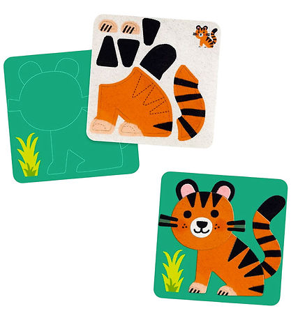 Djeco Kreasæt - Collage Filt - Søde Dyr