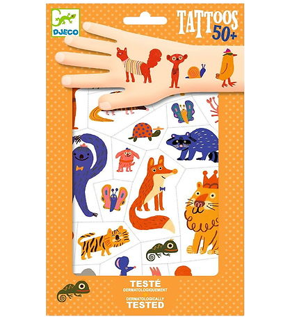 Djeco 타투 스티커 - 웃긴 동물들