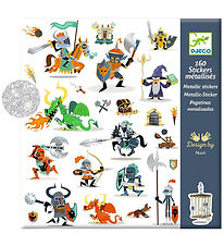 Djeco Stickers - 160 pcs - Knights - Metal Effect
