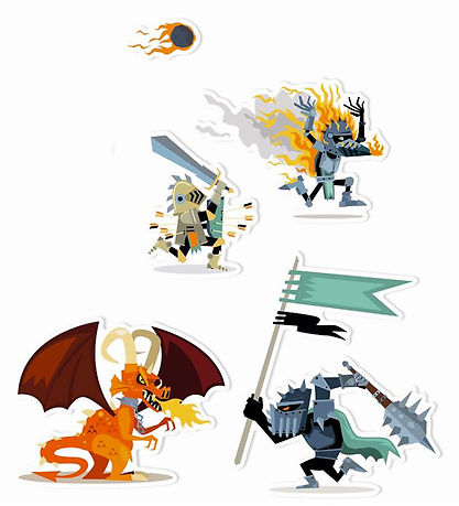 Djeco Klistermærker - 160 stk - Riddere - Metaleffekt