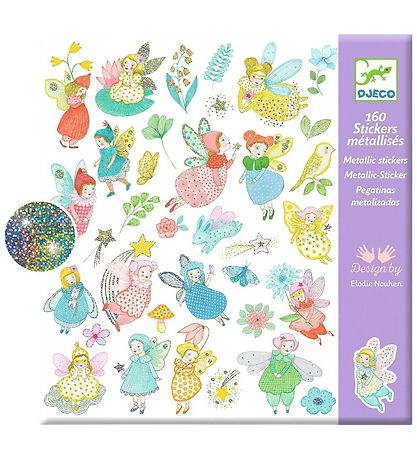 Djeco Klistermærker - 160 stk - Feer - Metaleffekt