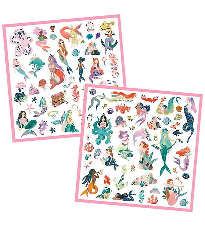 Djeco Klistermærker - 160 stk - Havfruer - Metaleffekt
