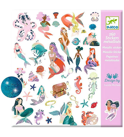 Djeco Klistermærker - 160 stk - Havfruer - Metaleffekt