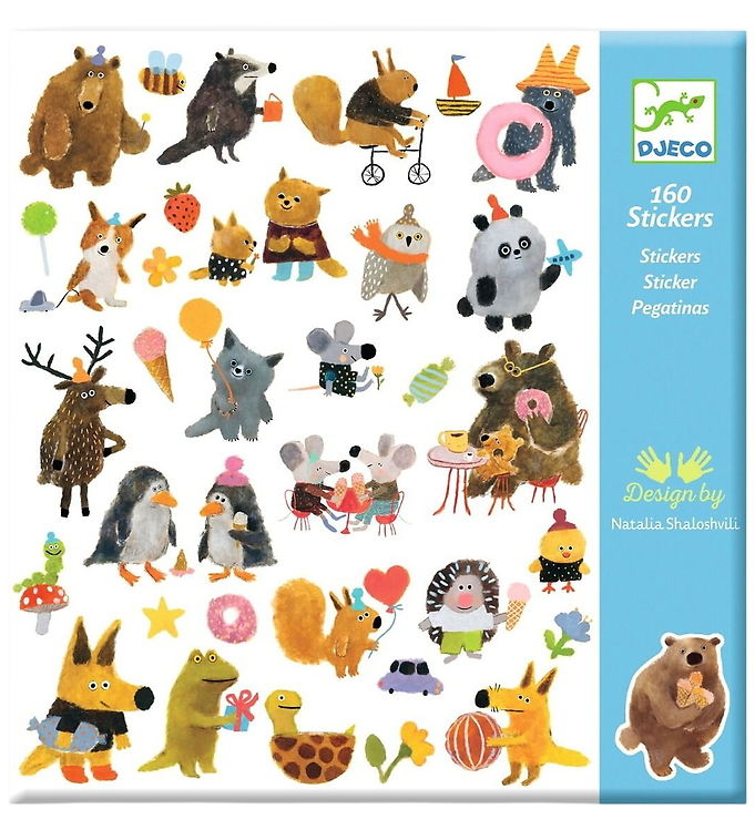 Djeco Klistermærker - 160 stk - Fluffy Venner