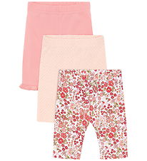 Hust and Claire Shorts - 3-pak - Liva - Hvid/Rosa m. Blomster