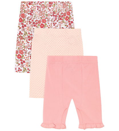 Hust and Claire Shorts - 3-pak - Liva - Hvid/Rosa m. Blomster