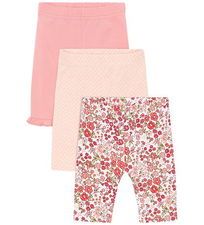 Hust and Claire Shorts - 3-pak - Liva - Hvid/Rosa m. Blomster