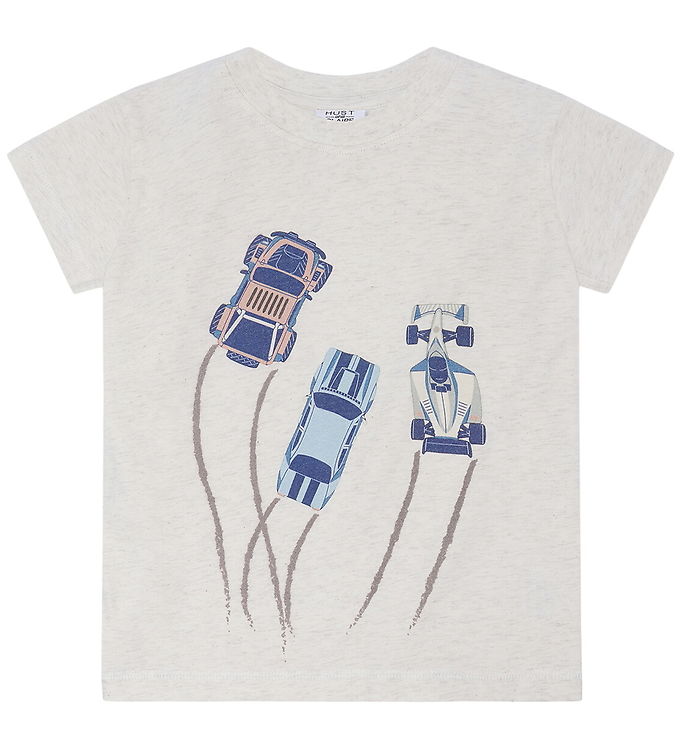 Hust and Claire T-shirt - Anton - Whisper Melange m. Racerbiler