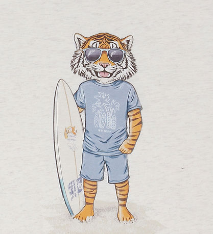 Hust and Claire T-shirt - Arthur - Whisper Melange m. Tiger