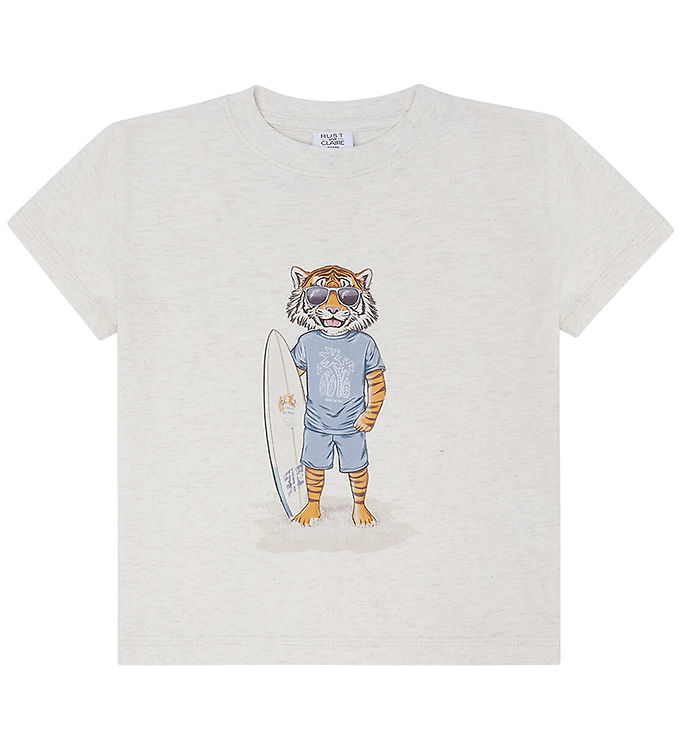 Hust and Claire T-shirt - Arthur - Whisper Melange m. Tiger