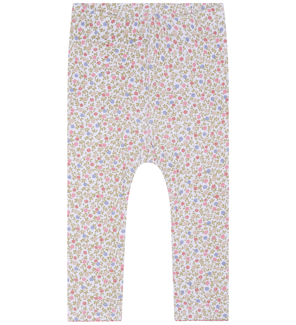 Hust and Claire Leggings - Lärche - Weiß m. Blüten - Hust and Claire - 68 - Leggings