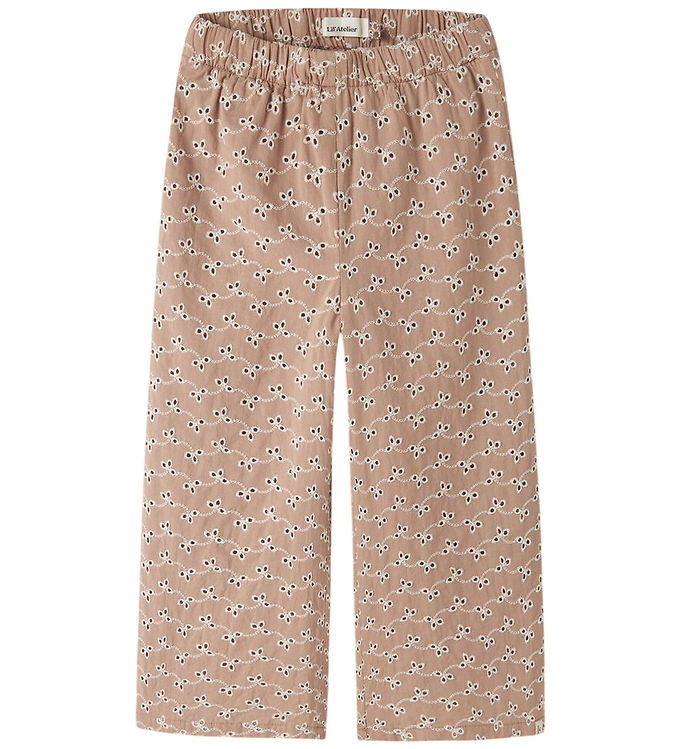 Lil Atelier Tessie - Børnebukser - Wide Fit - Brun/Rosa - 98
