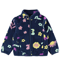 Name It Fleece Jacket - NmfMeeko - Indigo Blue w. Flowers