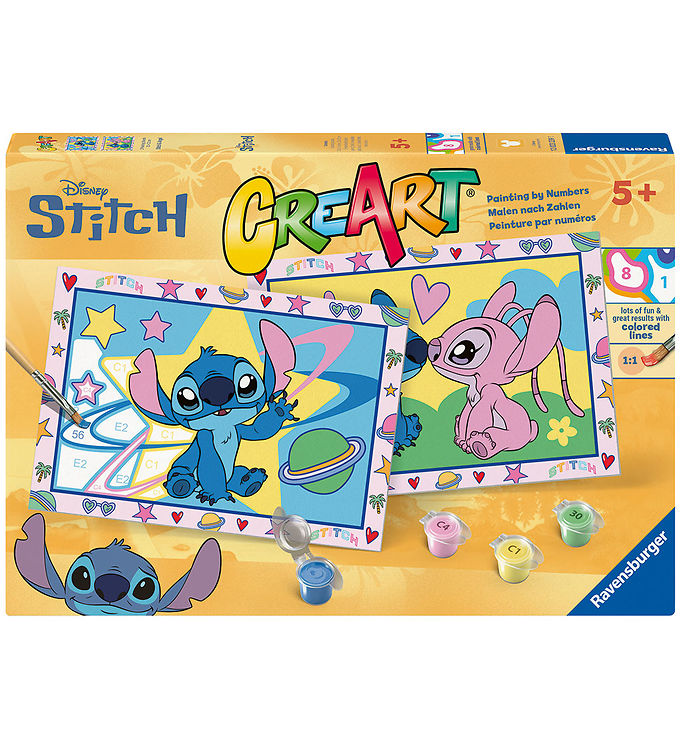 Ravnesburger CreArt Malesæt - Paint By Numbers - Stitch & Angel