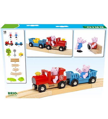 BRIO Togbanesæt - 18 Dele - Peppa Pig