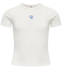 Kids Only T-shirt - Rib - KogElva - Cloud Dancer/Seashell/Allure