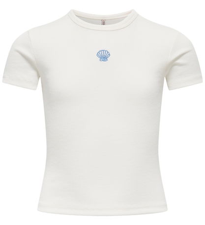 Kids Only T-shirt - Rib - KogElva - Cloud Dancer/Seashell/Allure