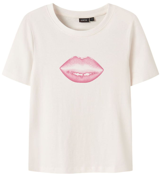 LMTD T-shirt - NlfHips - White Alyssum/W Pink A Boo