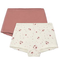 Minymo Hipsters - 2-pak - Viskose - Peach Whip m. Blomster