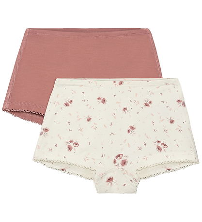 Minymo Hipsters - 2-pak - Viskose - Peach Whip m. Blomster