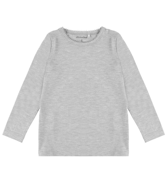 Minymo Bluse - Bambus - Medium Grey Melange