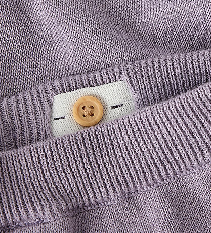 Name It Bukser - Strik - NbfBrit - Lavender Gray m. Hulmønster