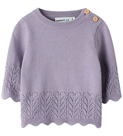 Name It Bluse - Strik - NbfBrit - Lavender Gray