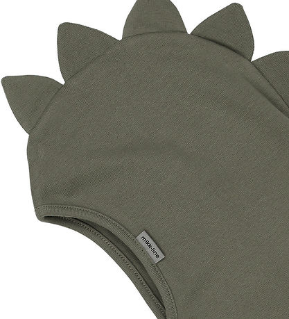 Mikk-Line Elefanthue - 1-lags - Dusty Olive m. Dinotakker